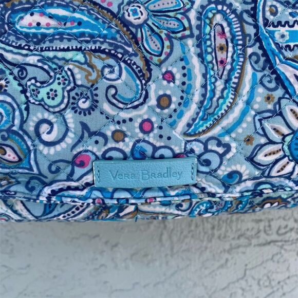 Vera Bradley Paisley Crossbody Bag Blue Turquoise Pink Adjustable Strap - Picture 6 of 14